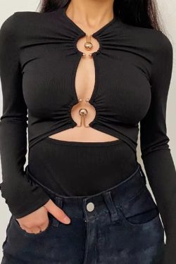 Cut Out Open Front Bodysuit