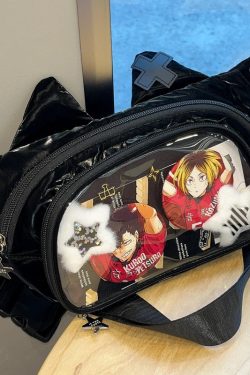 Cute Cat Ita Bag Y2K Style Student Chest Bag