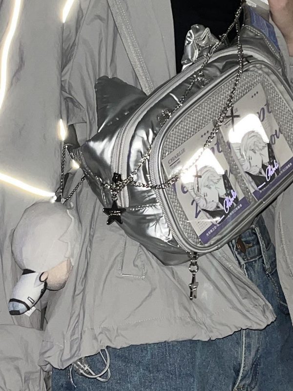 Cute Cat Ita Bag Y2K Style Student Chest Bag