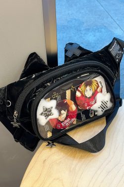 Cute Cat Ita Bag Y2K Style Student Chest Bag
