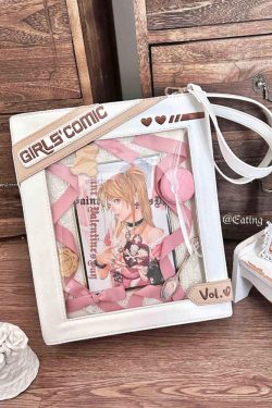 Cute Comic-Style Book Ita Bag with Crossbody and Backpack Design