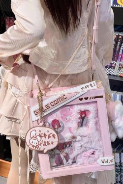Cute Comic-Style Book Ita Bag with Crossbody and Backpack Design