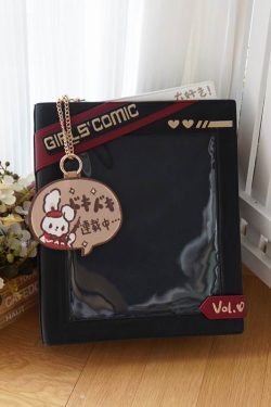 Cute Comic-Style Book Ita Bag with Crossbody and Backpack Design