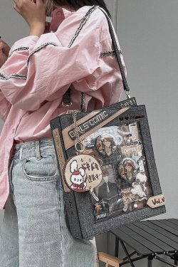 Cute Comic-Style Book Ita Bag with Crossbody and Backpack Design