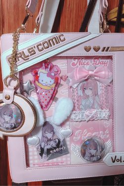 Cute Comic-Style Book Ita Bag with Crossbody and Backpack Design