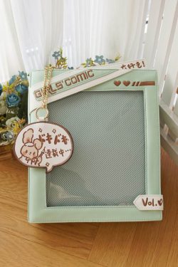 Cute Comic-Style Book Ita Bag with Crossbody and Backpack Design