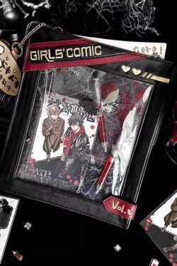 Cute Comic-Style Book Ita Bag with Crossbody and Backpack Design