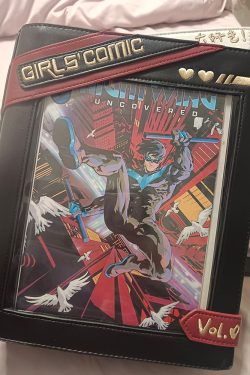 Cute Comic-Style Book Ita Bag with Crossbody and Backpack Design