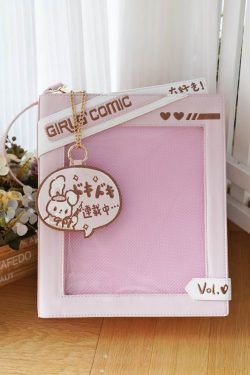 Cute Comic-Style Book Ita Bag with Crossbody and Backpack Design