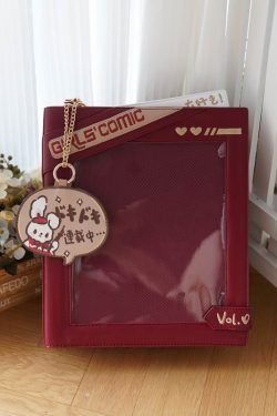 Cute Comic-Style Book Ita Bag with Crossbody and Backpack Design
