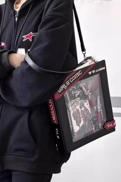 Cute Comic-Style Book Ita Bag with Crossbody and Backpack Design
