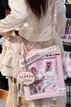 Cute Comic-Style Book Ita Bag with Crossbody and Backpack Design