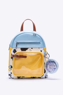 Cute Cow Print Ita Bag Backpack with Charm