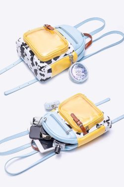 Cute Cow Print Ita Bag Backpack with Charm