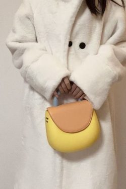 Cute Yellow Solid Durable Faux Leather Versatile Tote Bag