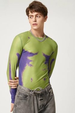 Cyberpunk Abstract Painting Mesh Top