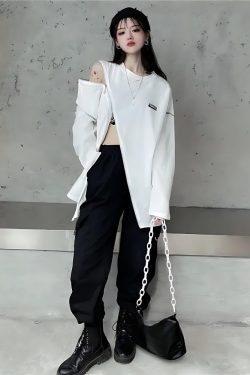 Cyberpunk Cross Zip-Up Top