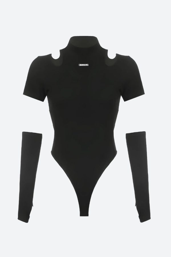 Cyberpunk Cut Out Corduroy Bodysuit