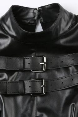 Cyberpunk Faux Leather Crop Top