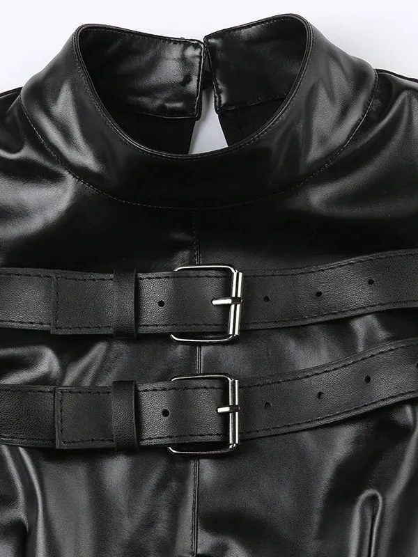 Cyberpunk Faux Leather Crop Top