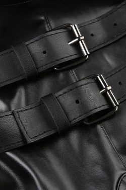 Cyberpunk Faux Leather Crop Top