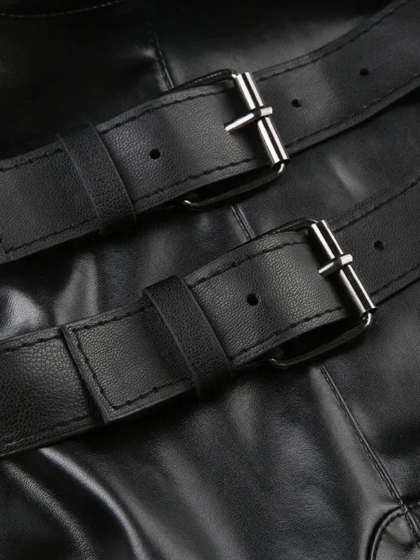 Cyberpunk Faux Leather Crop Top