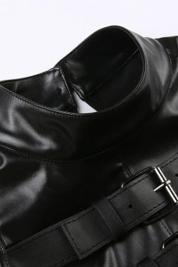 Cyberpunk Faux Leather Crop Top