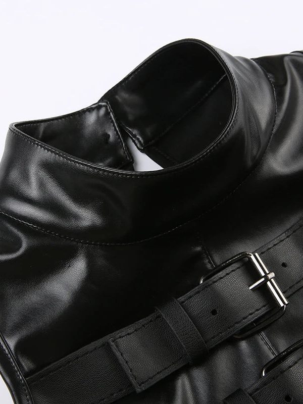 Cyberpunk Faux Leather Crop Top