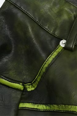 Cyberpunk Forest Faux Leather Pants