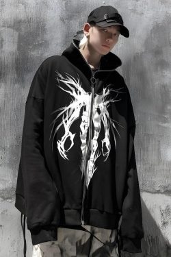 Cyberpunk Ghost Full Zip-Up Hoodie