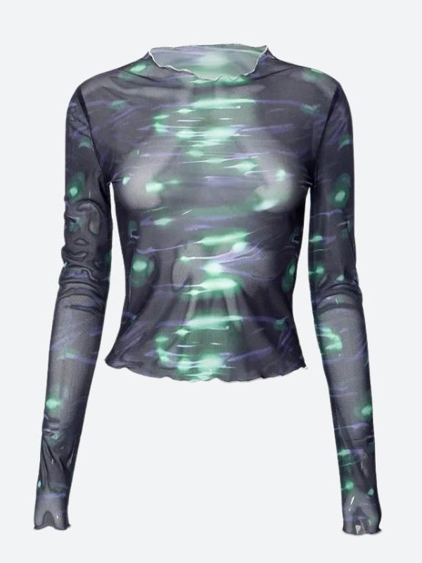 Cyberpunk Green Lights Mesh Top