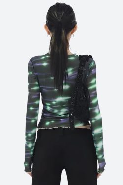 Cyberpunk Green Lights Mesh Top