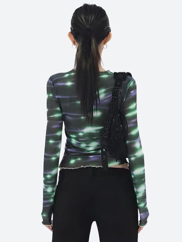 Cyberpunk Green Lights Mesh Top
