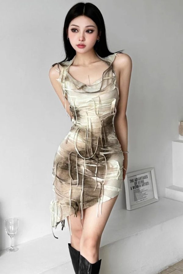 Cyberpunk Hooded Mini Dress