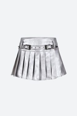 Cyberpunk Metallic Mini Skirt
