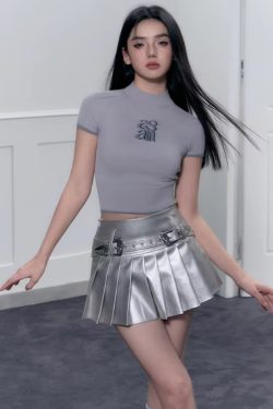 Cyberpunk Metallic Mini Skirt