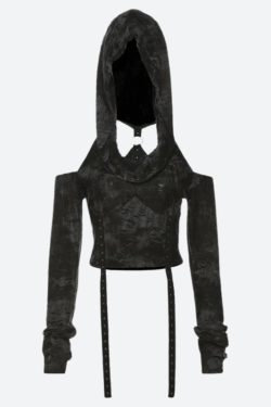 Cyberpunk Off Shoulder Hooded Top