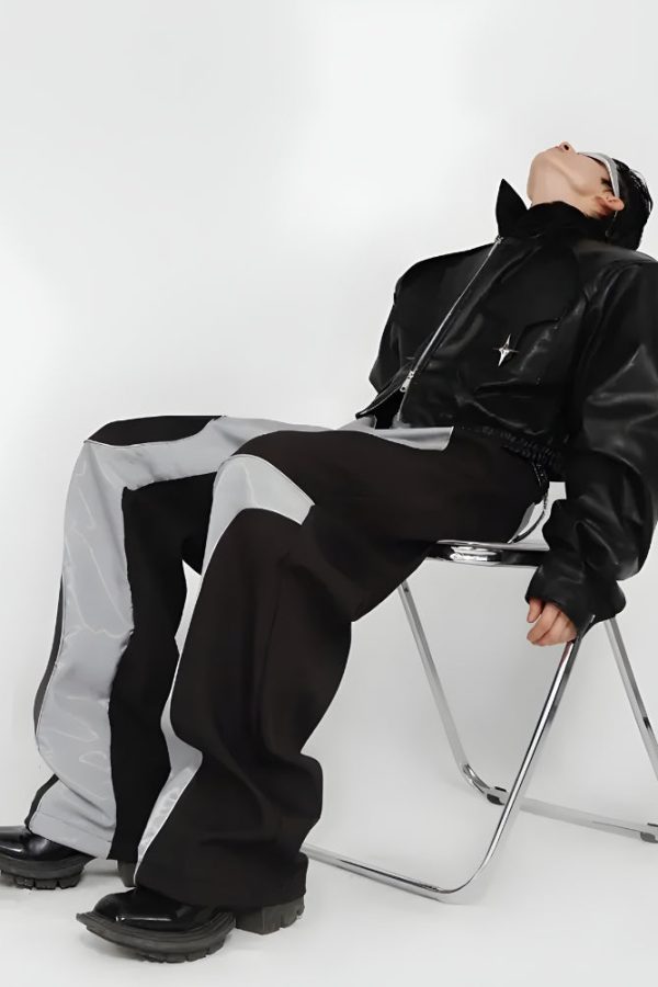 Cyberpunk Patchwork Wide Leg Pants
