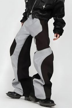 Cyberpunk Patchwork Wide Leg Pants