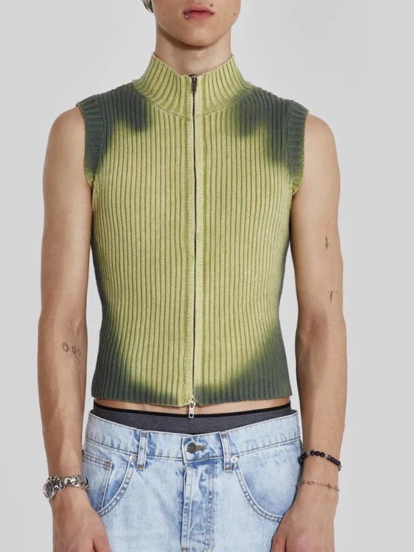 Cyberpunk Zip-Up Cardigan Vest