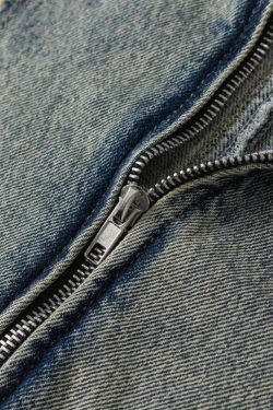 Cyberpunk Zip-Up Denim Jacket