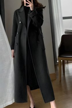 Dark Academia Belted Long Coat