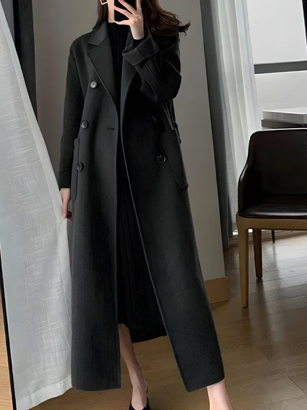 Dark Academia Belted Long Coat