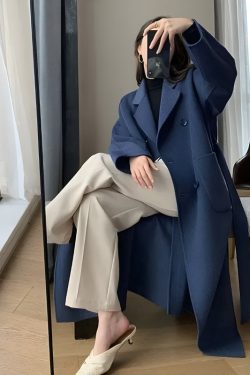 Dark Academia Belted Long Coat