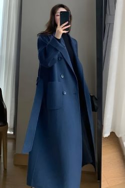 Dark Academia Belted Long Coat