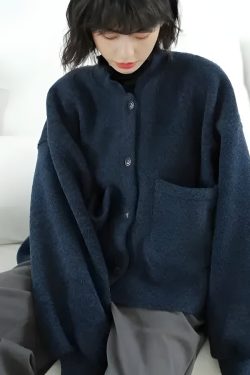 Dark Academia Button Up Pockets Cardigan