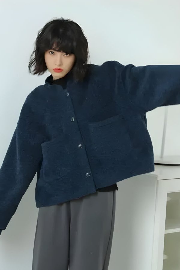 Dark Academia Button Up Pockets Cardigan