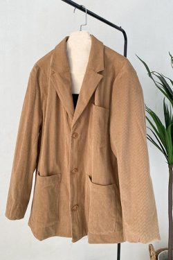 Dark Academia Corduroy Long Jacket