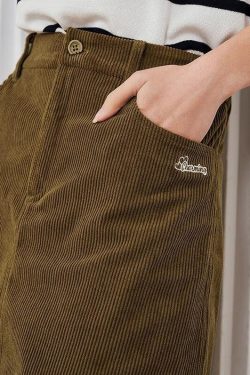 Dark Academia Corduroy Mini Skirt