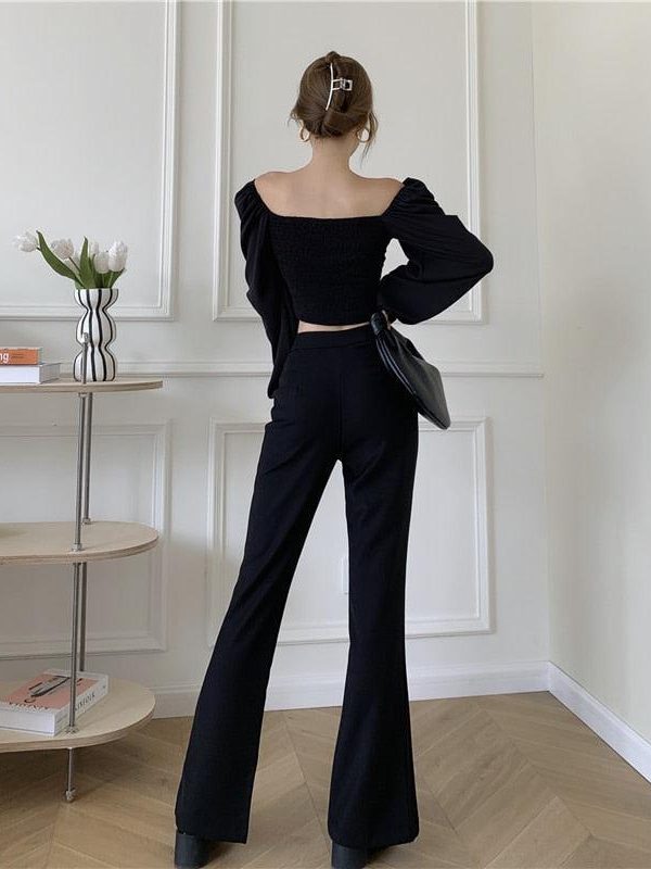 Dark Academia Hem Split Pants